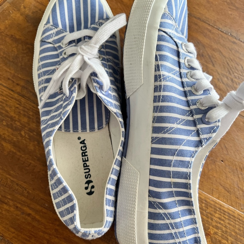 SUPERGA | Pinstripe Canvas Sneakers - Picture 8 of 10